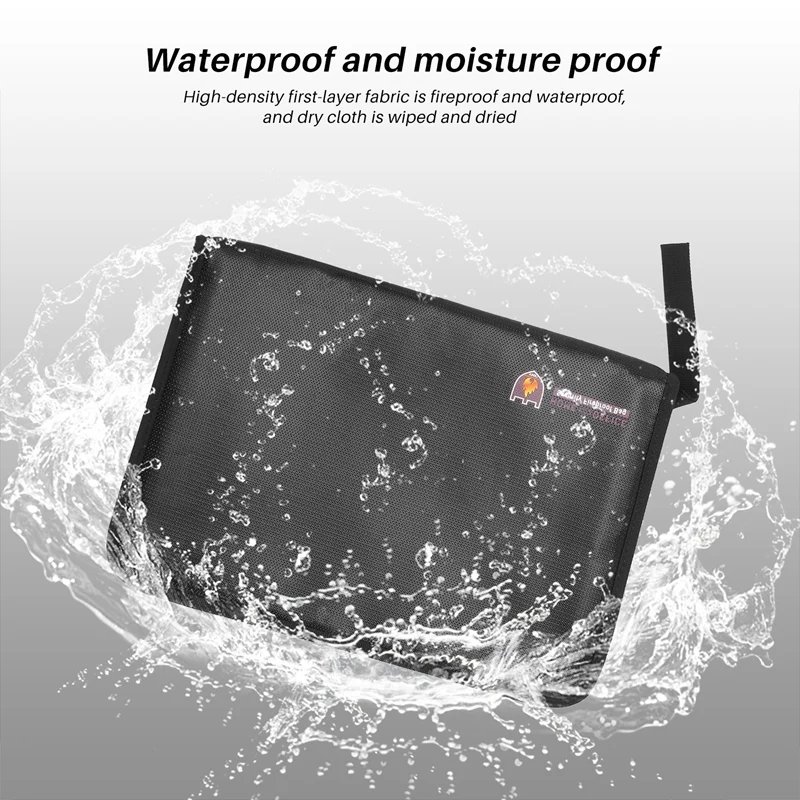 أكياس مستندات الأكورديون المقاومة للحريق ، غير حكة ، سيليكون مطلي ، مقاوم للحريق ، آمن مو ، حجم A4 ، 12 جيوب ، 14.3X9.8"