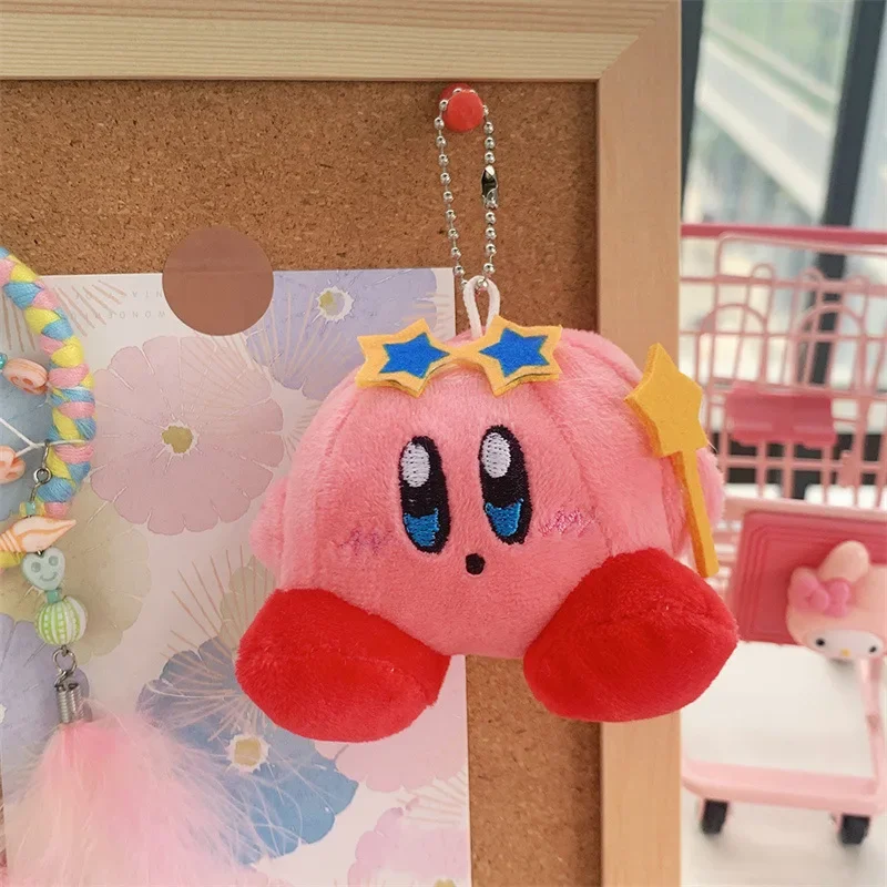 Kirby Anime Plush Dolls Cartoon Backpack Peluches Pendant Kawaii Stuffed Animal Toys Keychain Bag Decoration for Kids Girls Gift