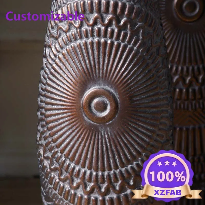 Factory Direct 2026 Gothic antique spiral vase, handicraft ornament, Moroccan dark brown decorative flower utensils