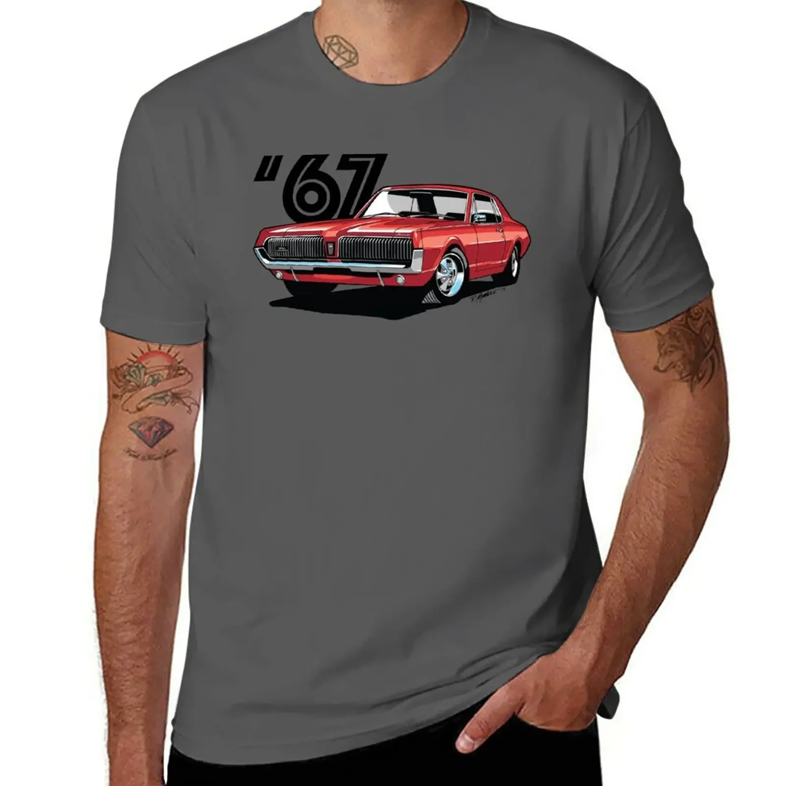 

1967 Mercury Cougar- Cardinal Red T-Shirt Short sleeve tee for a boy plain white t shirts men