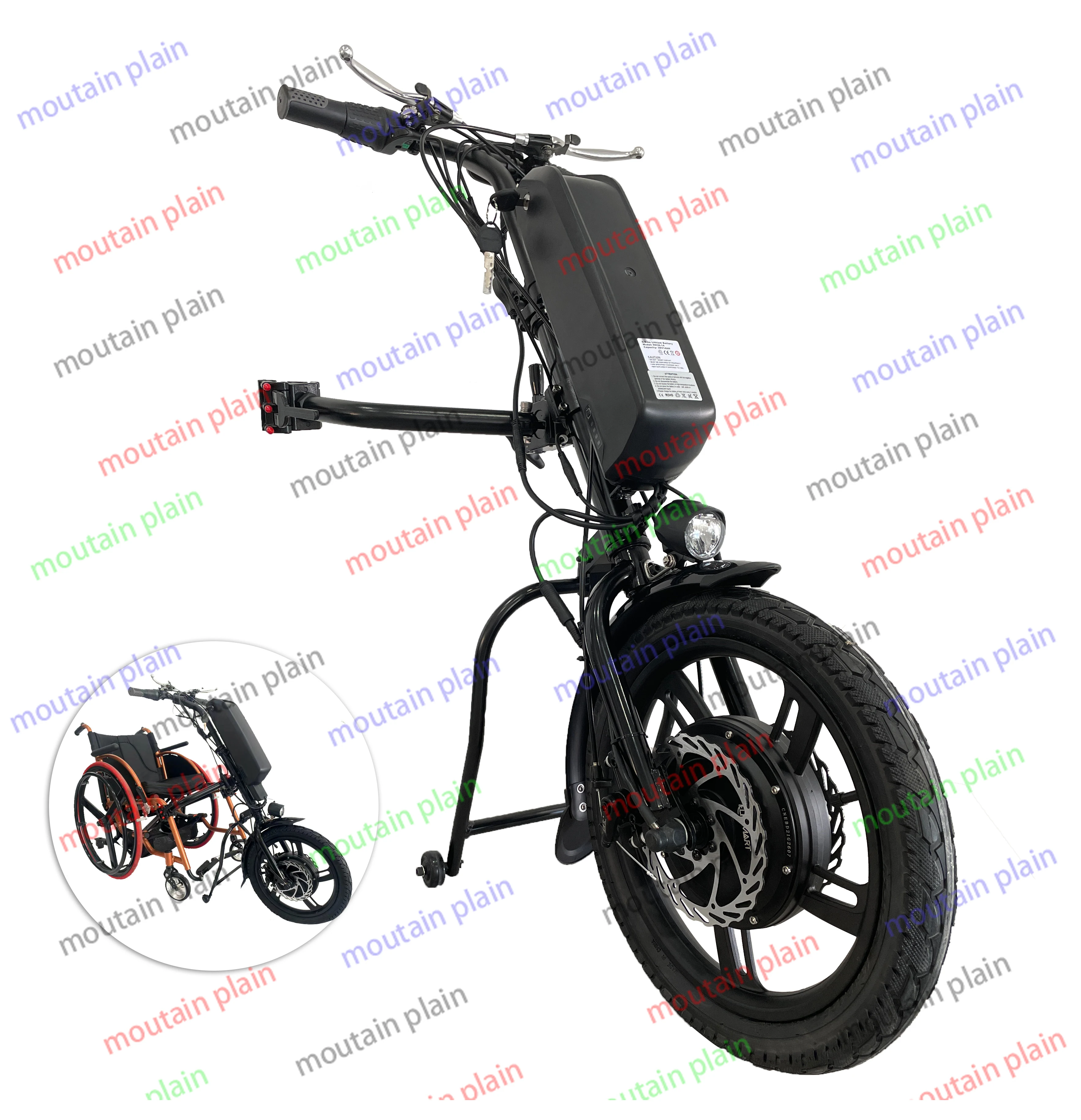 

Foldable Electric Handcycle Manual Wheelchair Electric Handbike with 11.6ah Battery High Speed 36v 500w