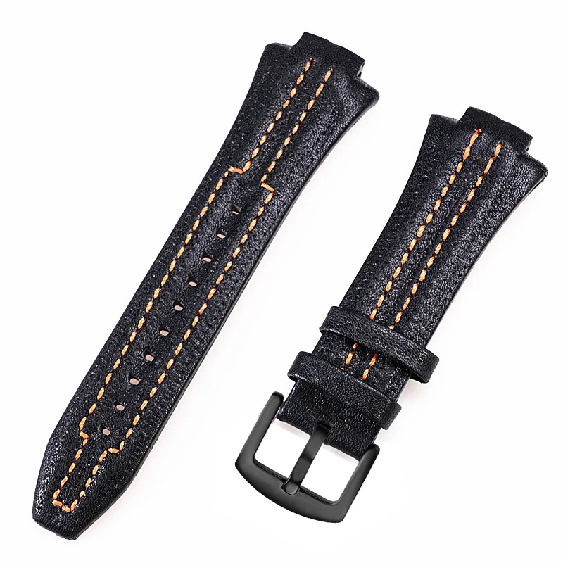 27x15mm Cowhid Watch Strap For Seiko Sportura SNL029P2 SNL021P1 SNL595P2 SNL017P1 Men\'s Watchband Convex interface Bracelet Belt