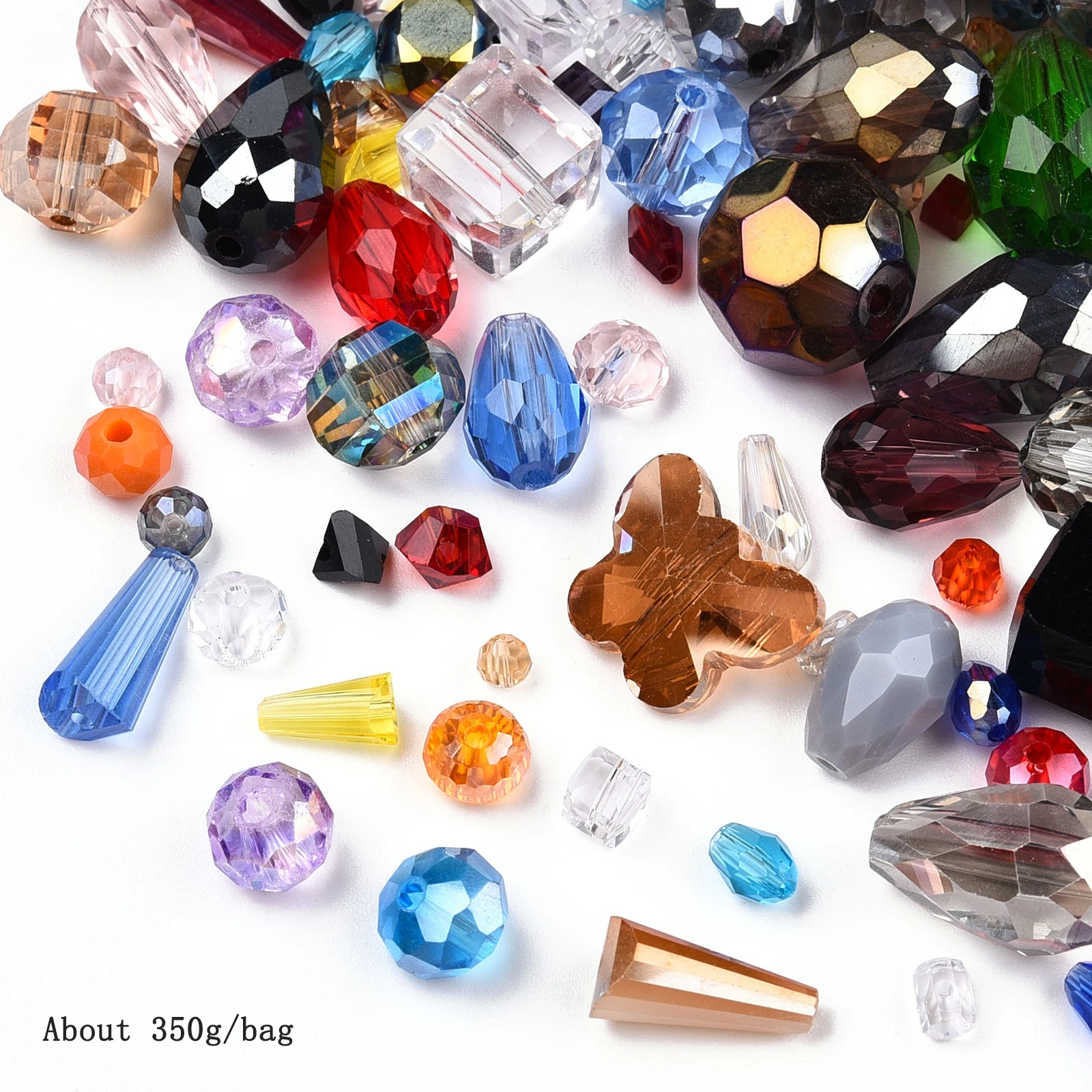 

Около 350 г/пакет разнообразных стеклянных бусин для набора ювелирных изделий своими руками