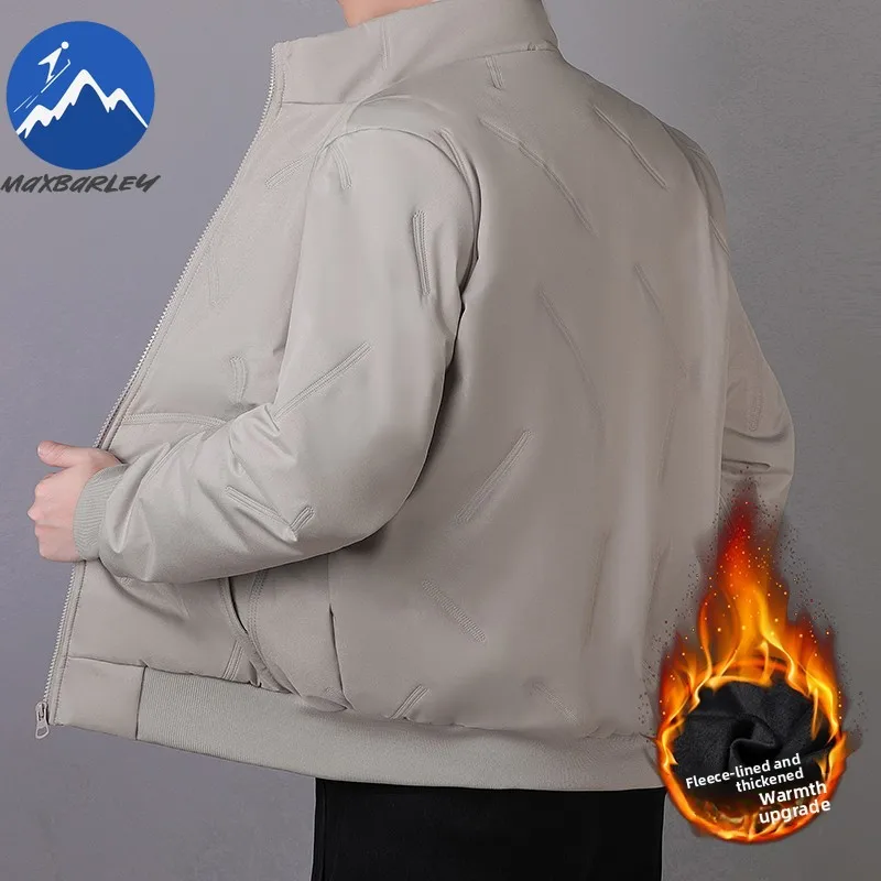 Branded Mens Padded Jacket Comfort Korean Style Lightweight Parkas Casual Stand Collar Travel Cold Resistant Warm Winter Coat