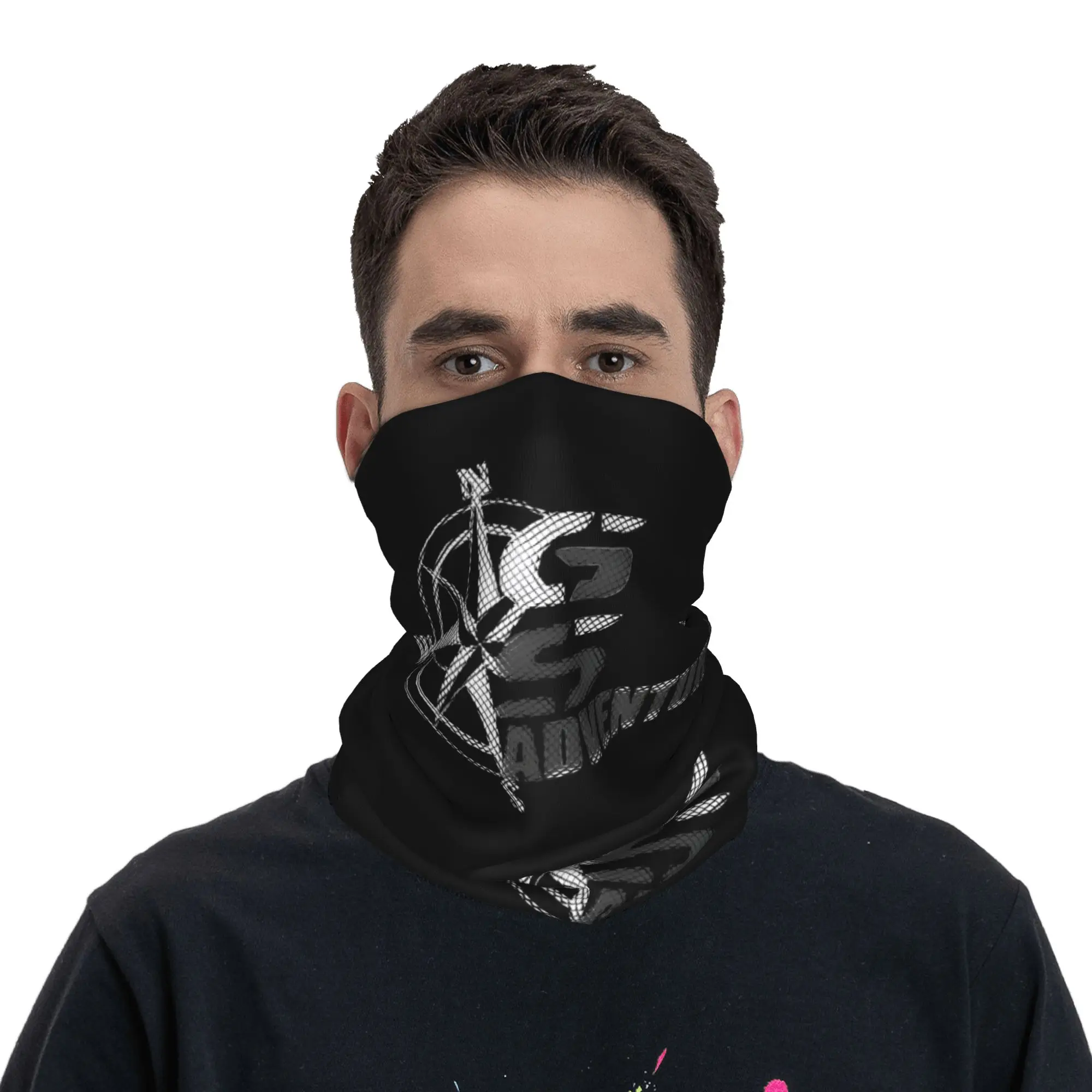 

Custom GS Moto Neck Gaiter Women Men UV Protection Winter World Map Bandana Scarf for Cycling