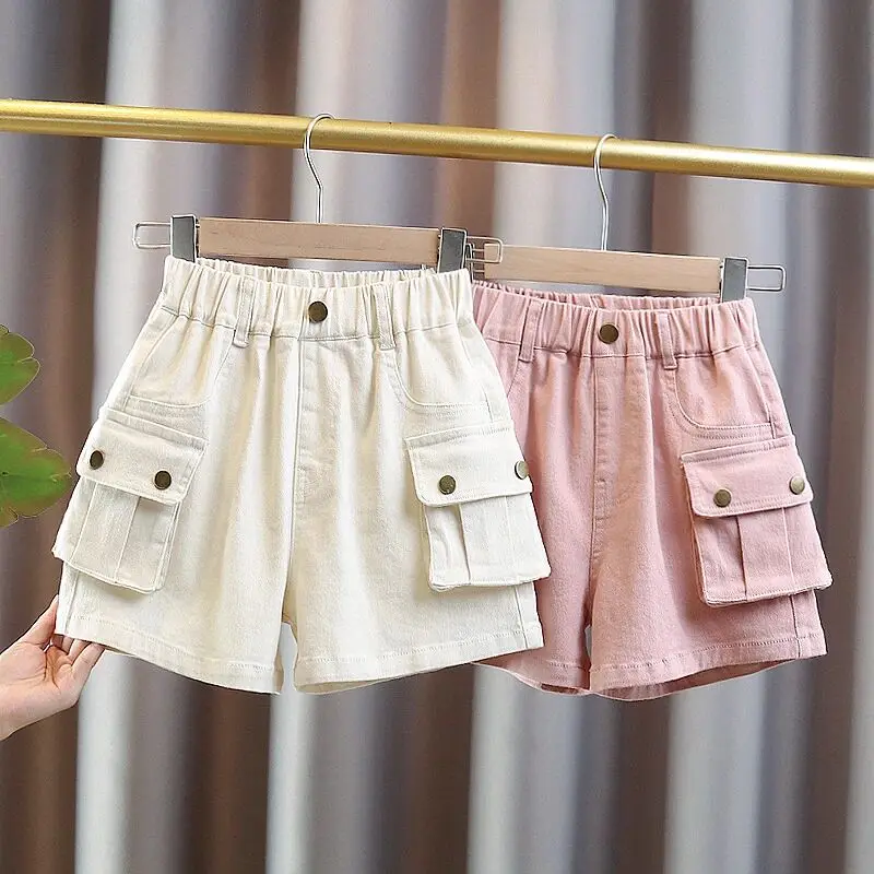 Girls' Summer Shorts New Fashionable and Stylish Big Kids Outerwear Pants Children's Korean Versatile Work Clothes Hot Pant