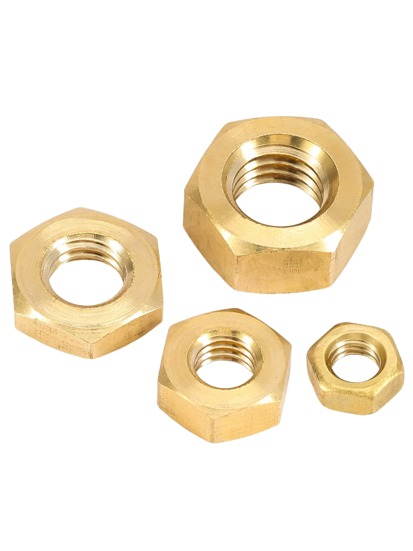 2/5/10/20/50/100Pcs DIN934 Solid Brass Copper Hex Hexagon Nut for M1 M1.2 M1.4 M1.6 M2 M2.5 M3 M4 M5 M6 M8 M10 M12 Screw Bolt