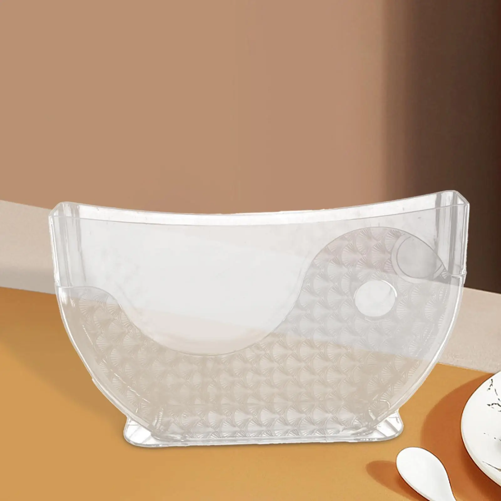 Cuenco de papel de arroz con base estable, bandeja de cocina con bolsillo lateral, cuenco para rollitos de primavera, para hacer rollitos de verano, gran capacidad