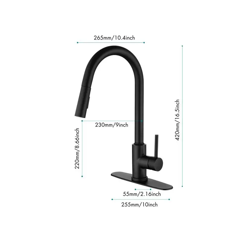 Single Handle High Arc Pull Down Kitchen Faucet, Stainless Steel Sink Faucet with Sprayer for Easy Cleaning and Versatile Use