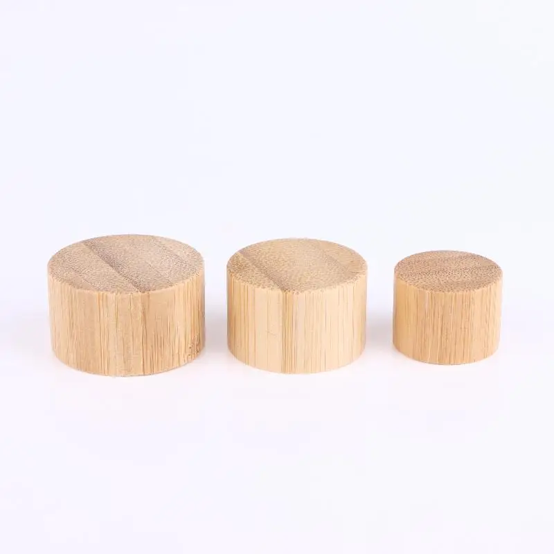 1/5 Pcs Eco-friendly Screw Bamboo Bottle Caps With Reducer Replace Empty Bottle Caps With Drop Plug Real Bamboo Cover Screw Cap