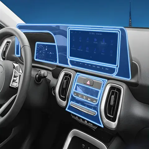 For Kia Sonet 2024 Dashboard Multimedia Navigation Transparent Anti-Scratch Protection Film Modification