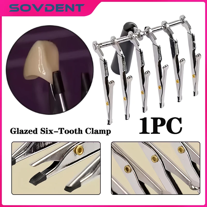 1pc Dental Veneer Glazing Clip Temporary Crown Holder Clamp Dental Veneer Porcelain False Teeth Clips Dentistry Denture Tools