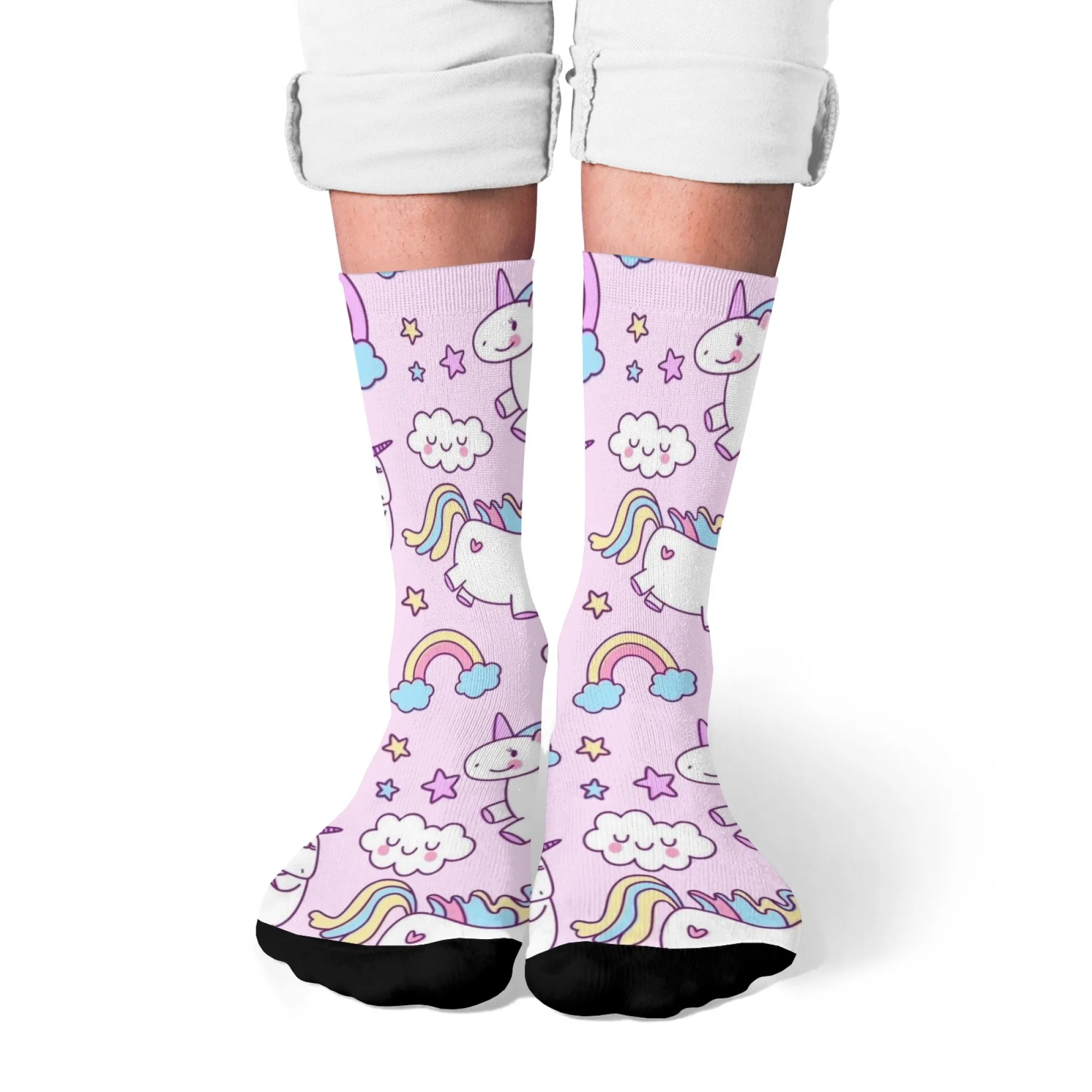 

Novelty fun colorful unicorn happy socks Harajuku street hip-hop style comfortable trendy cute socks suitable for all seasons