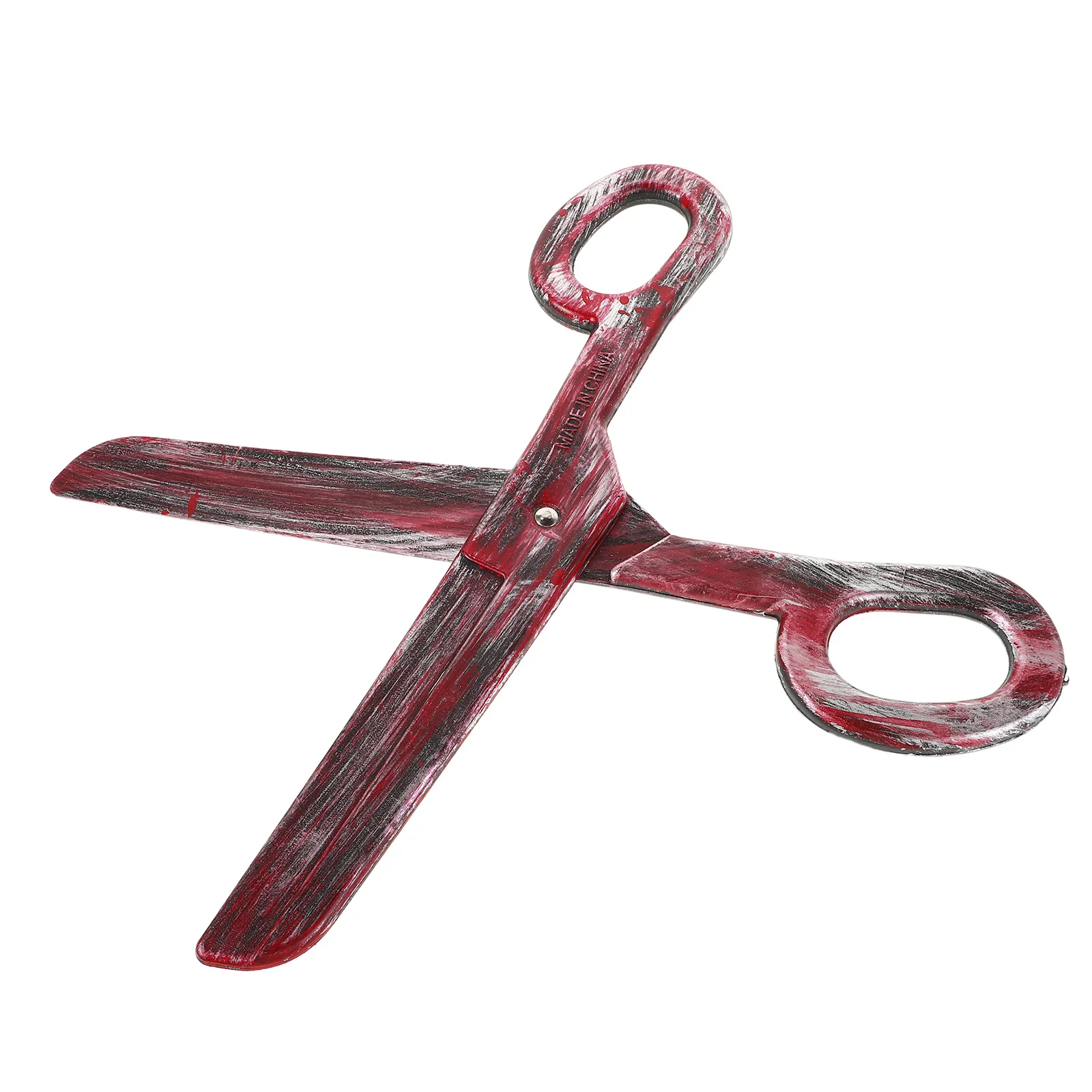 กรรไกรปลอมขนาดใหญ่ วัสดุพลาสติก สำหรับฮาโลวีน อุปกรณ์ประกอบฉากงานปาร์ตี้ อุปกรณ์ประกอบการแสดงเด็ก ดีไซน์โดดเด่นสะดุดตา