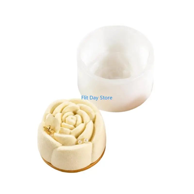 F92C 3D Flower Silicone Mousse Molds for Home Baking and Dessert Decorating Tasks