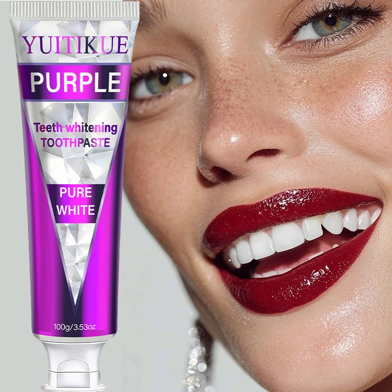 

YUITIKUE Фиолетовая зубная паста - мягкое очищение и улучшение блеска зубов, для свежего дыхания и ежедневного ухода за полостью рта, 100 г