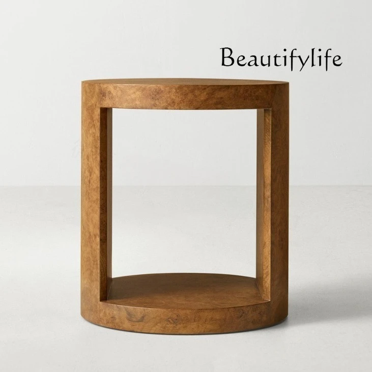 

North American rural light luxury round bedside table decoración hogar