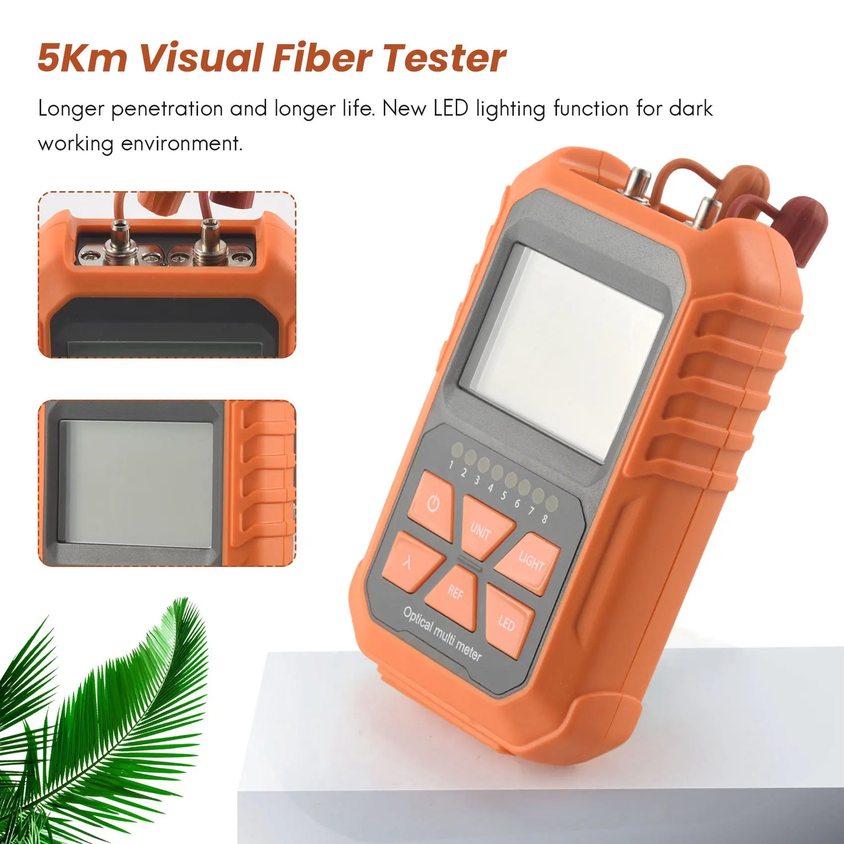 3In1 Optical Power Meter Visual Fault Locator Network Cable Test Led Lighting Optical Fiber Tester 1Mw With 5Km Visual Fault Loc