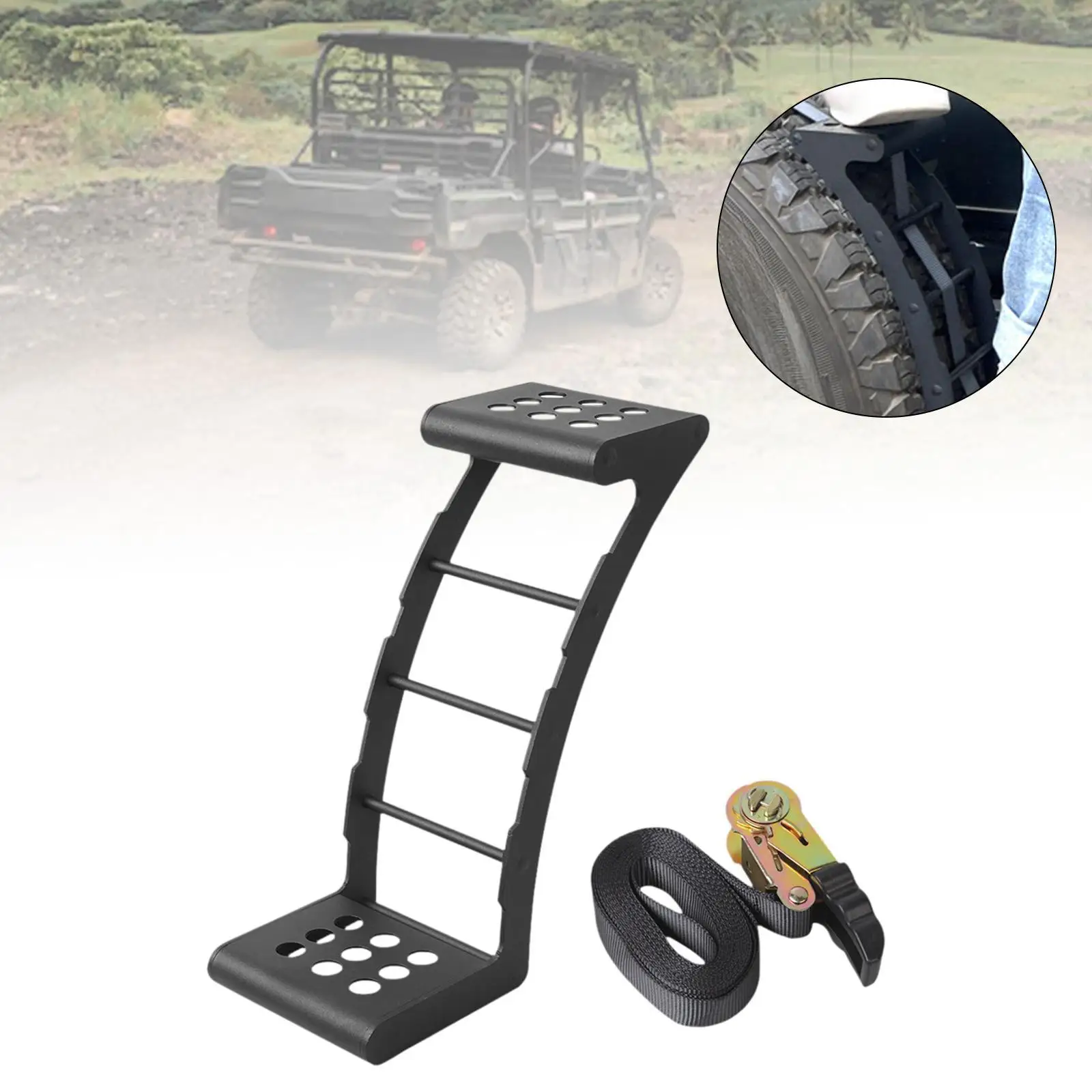 Reservewieltrap voor 24 inch -35 inch banden Draagbare eenvoudige installatie Cargo Rack Toegangsladder voor Jeep Wrangler Off Road