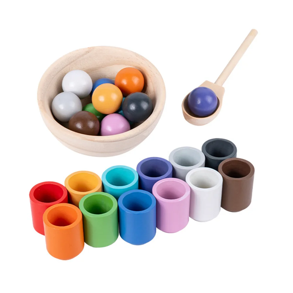 Juguetes y tazas de conteo de bolas Montessori, juego de cuentas de colores, clasificación y apilamiento para niños