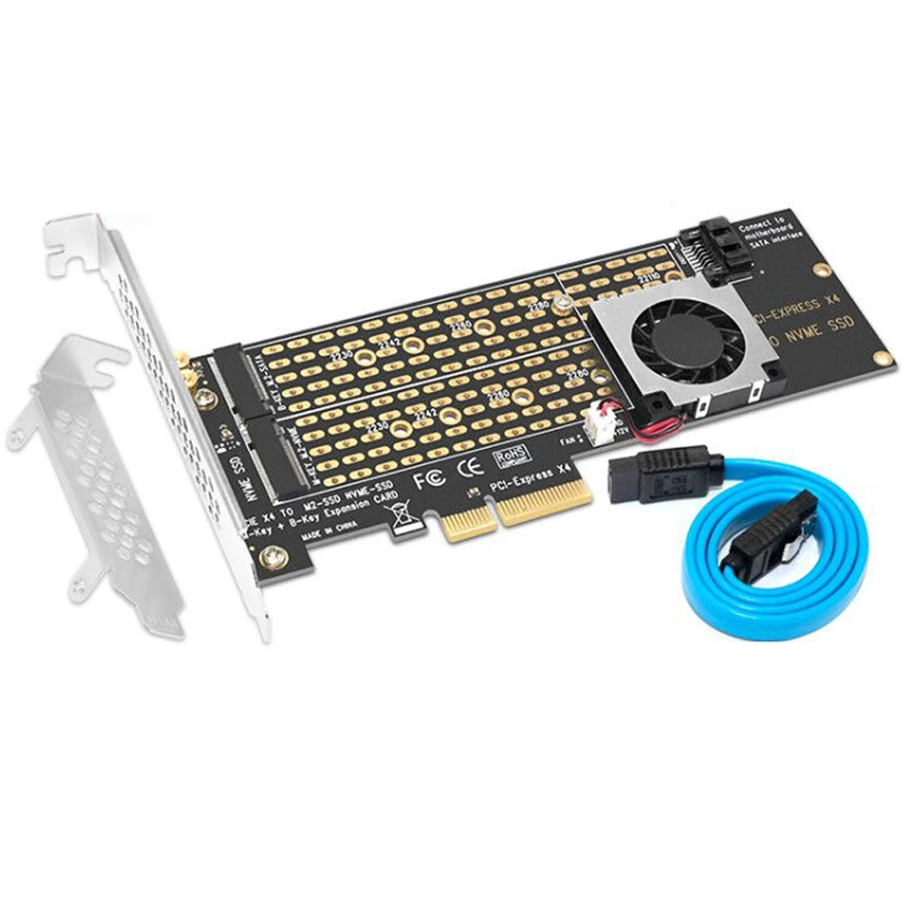 

Add On Cards PCIE to M2 Adapter M.2 SATA SSD PCIE NVME SSD Adapter NVME PCIE SATA M2 SSD to PCI Express X4 3.0 Card M Key +B Key