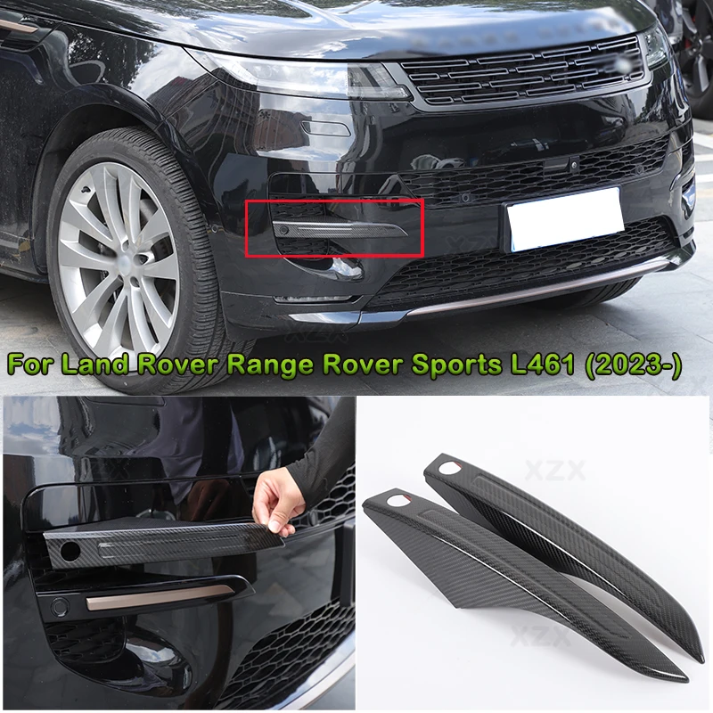 For Land Rover Range Rover Sports L461 2023+ Dry Carbon Fiber Car Styling Front Bumper Frame Decorative Strip Exterior Accessory