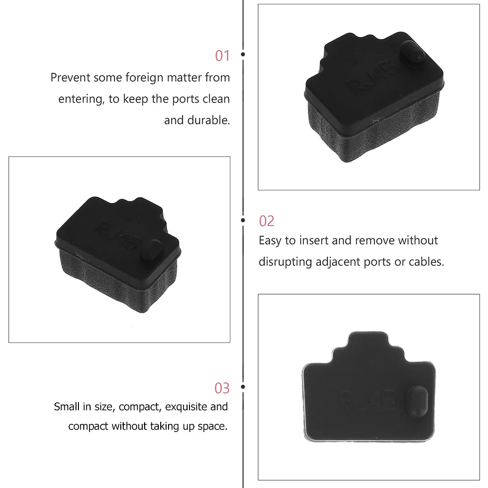

50Pcs Silicone Rj45 Dust Plug Network Port Protector Ethernet Port Cap Stopper Cover for Pc Router Laptop Ethernet Hub Dustproof