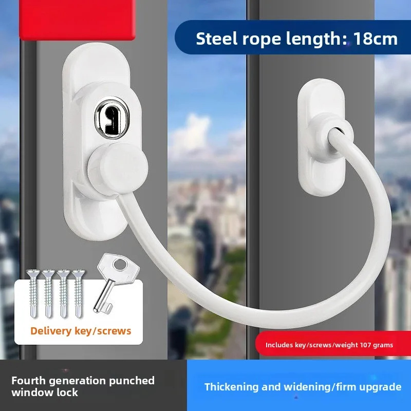 Stainless Steel Window Lock, Window Limit Zipper Lock, Household Non Perforated Window Limit Device, Child Safety Lock Buckle