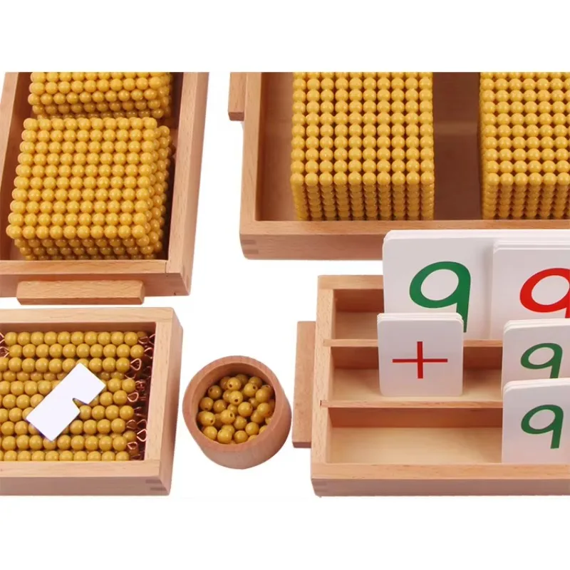 Wood Toys Decimal Base Bank Game Set Educational  Material Educational Toy Mathematics Teaching Aids