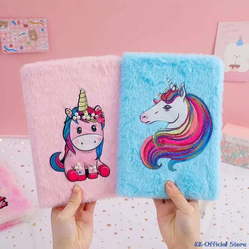 

Kawaii Мультфильм Единорог блокнот милая плюшевая ручка Дневник Книга для детей Подарки студент школы Канцтовары