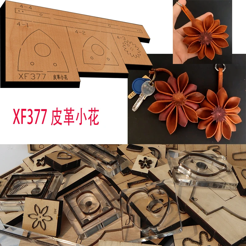 Flower pendant  Leather Craft Punch Hand Tool Cut  leather tools New Japan Steel Blade Wooden Die