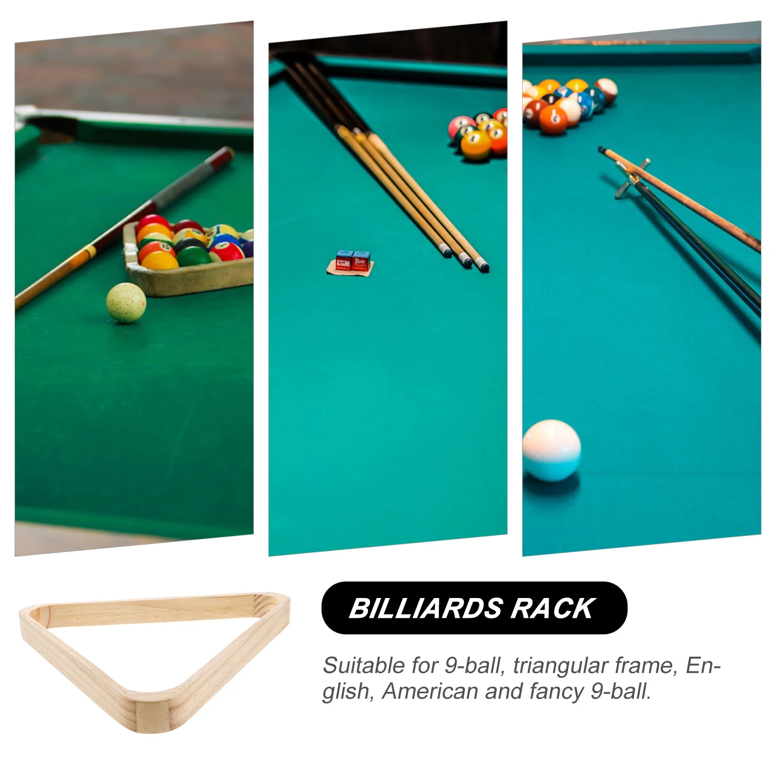 

Wooden Billiards Ball Rack Triangle Frame Pool Table Accessory Durable Smooth Finish Versatile Design Home Commercial Use