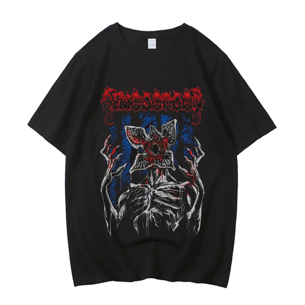 Eddie Munson The Demogorgon T Shirt Men Women Cannibal Flower Monster Hawkins High Street High Quality Cotton T-shirts
