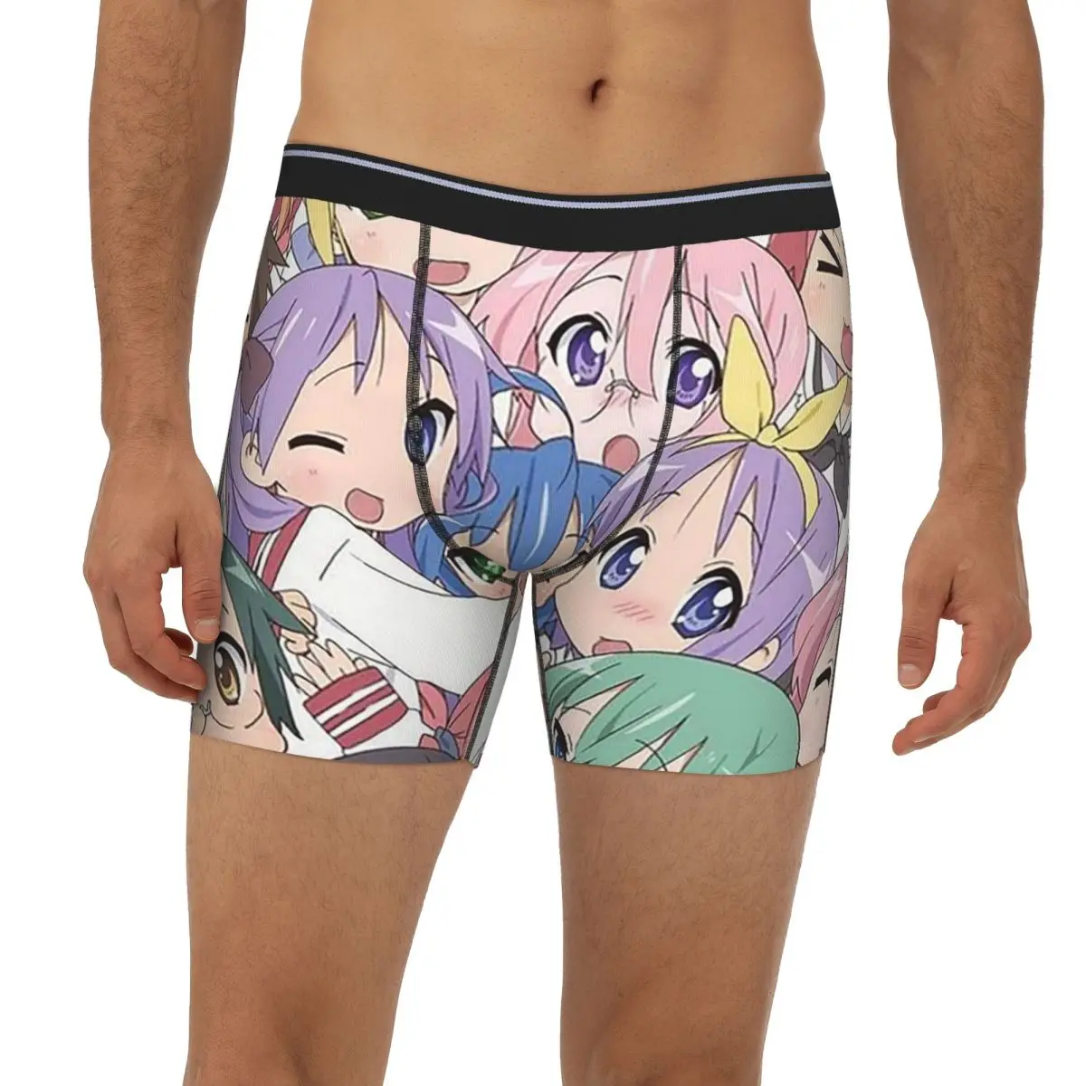 

Lucky Star Anime Lucky Star Anime Long Boxer Underpants Short Men's Panties Breathable Underwear for Homme Man Boyfriend Gifts