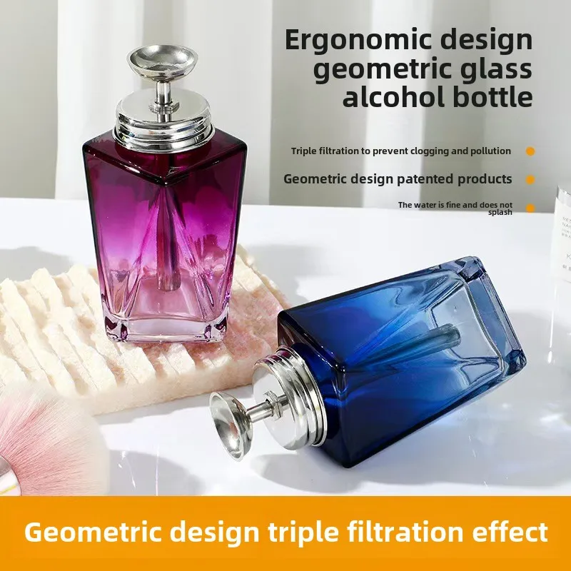 150 مللي HOZAN مانيكير متين مضاد للكهرباء الساكنة نوع الصحافة الزجاج الكحول المذيبات زجاجة سوائل مع حاوية شفافة النحاس الأساسية