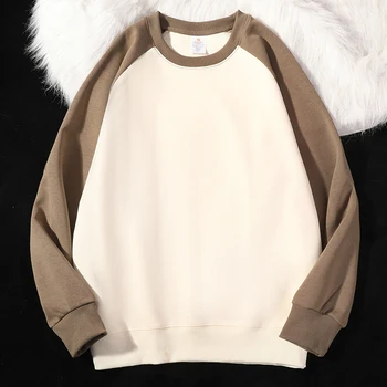 男性用ルーズフィットスウェットシャツ,ストリートウェア,原宿,ラウンドネック,単色,新しい春,秋,M-3XL, 2024