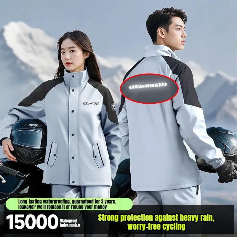 

Motorcycle Raincoat Suit Men Outdoor Waterproof Rainwear Reflective Riding Raincoat Raincoat Set Specially Designed for Cycling