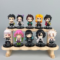 Kawaii Demon Slayer Character Statues PVC Kimetsu No Yaiba Figures Anime Rengoku Shinobu Mitsuri Giyuu Figurines Home Decoration