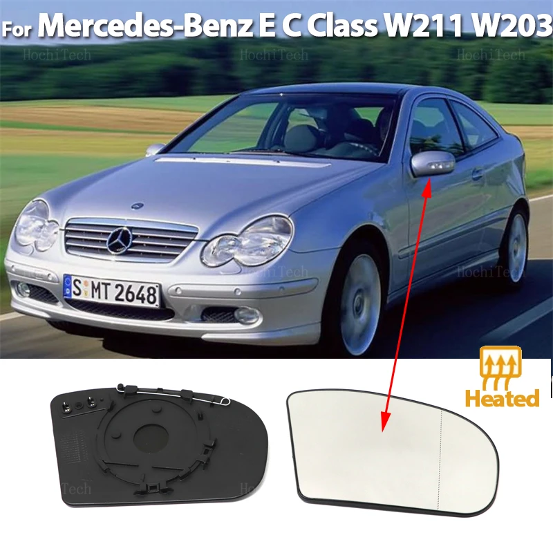 Left & Right Side Mirror Glass  Rear View Rearview Exterior Wide Angle for Mercedes-Benz E-class C-class C E Class W211 W203