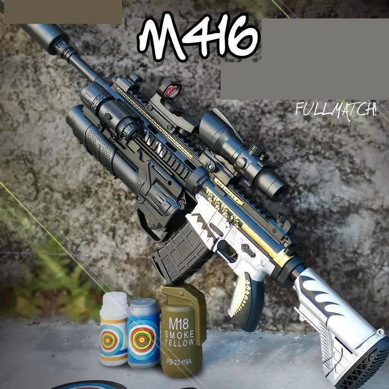 Pistola eléctrica de juguete de bala suave para niños, juguete de rifle de aire para paintball, Bola de agua, CS, M416