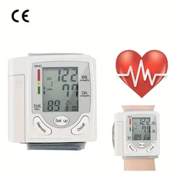 Wrist Electronic Blood Pressure Monitor BP Sphygmomanometer LCD Meter Tonometer Instrument for Measuring Arterial