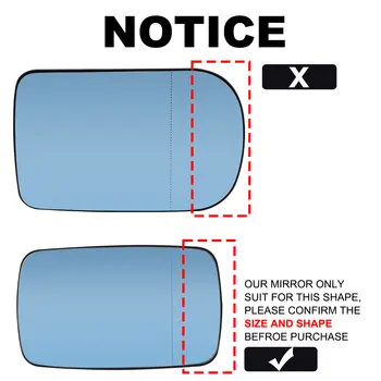 適用於BMW3系/5系列 E39 E46 320i 330i 325 525i 1997-2005 左右車門側後視鏡玻璃(帶加熱功能,藍色) 10 最佳銷售 BMWE46側後視鏡 - №10