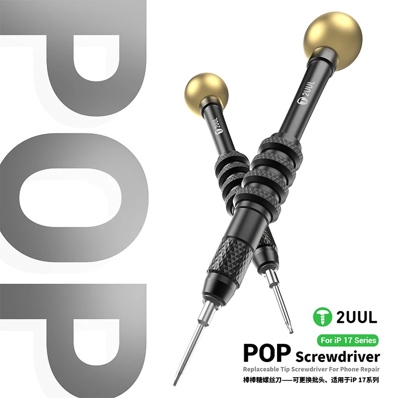 

2UUL POP Screwdriver Replaceable Tip Screwdriver for IP 17 Series for Phone Repair Disassembly Bolt Driver Hand Tools for Phone