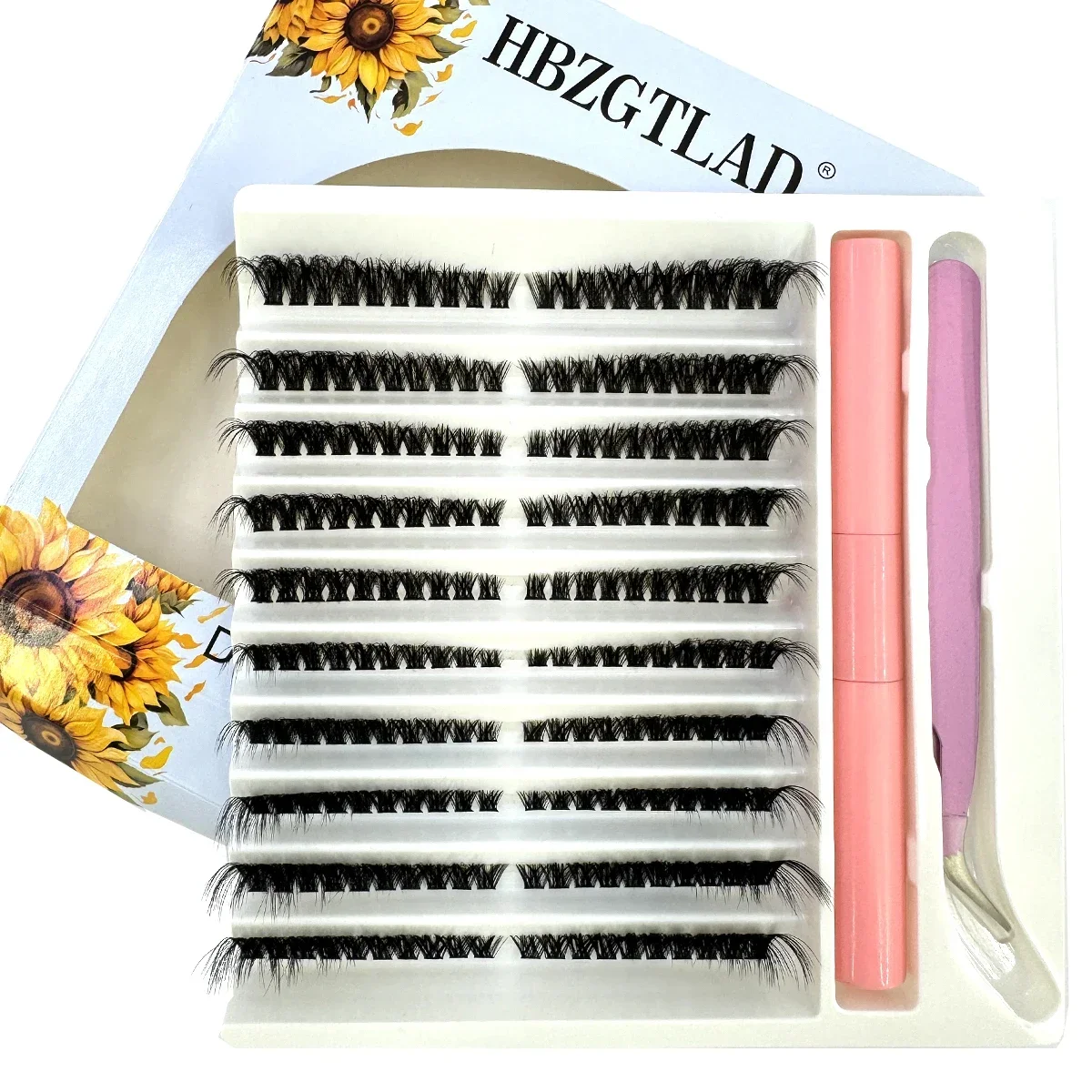 HBZGTLAD 50P-160P Persönliches Wimpern-Cluster-Set D-Curl 3D Intelligentes DIY Wimpernverlängerungs-Set Natürliche Wimpern Buchwimpern Klebeset