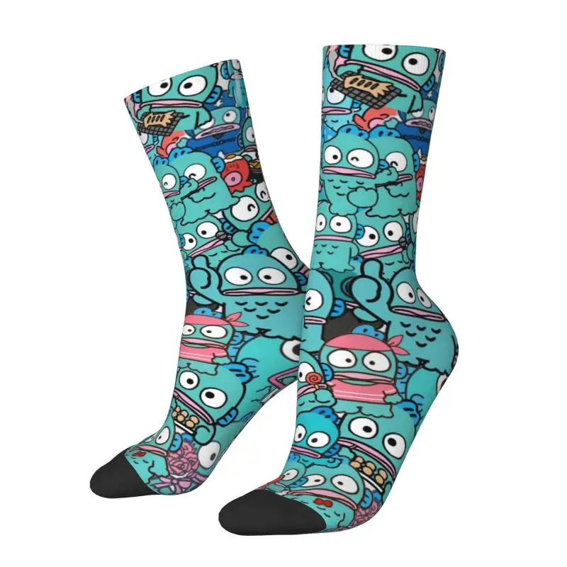 Custom Cool Mens Hangyodon Dress Socks Unisex Breathbale Warm 3D Printed Crew Socks