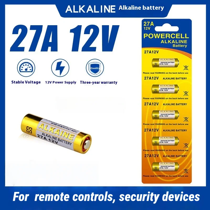 

High-Power 12V A27 Alkaline Battery for Wireless Doorbells Remote Controls Toys Car Keys Compatible with G27A MN27 27A L828 VR27