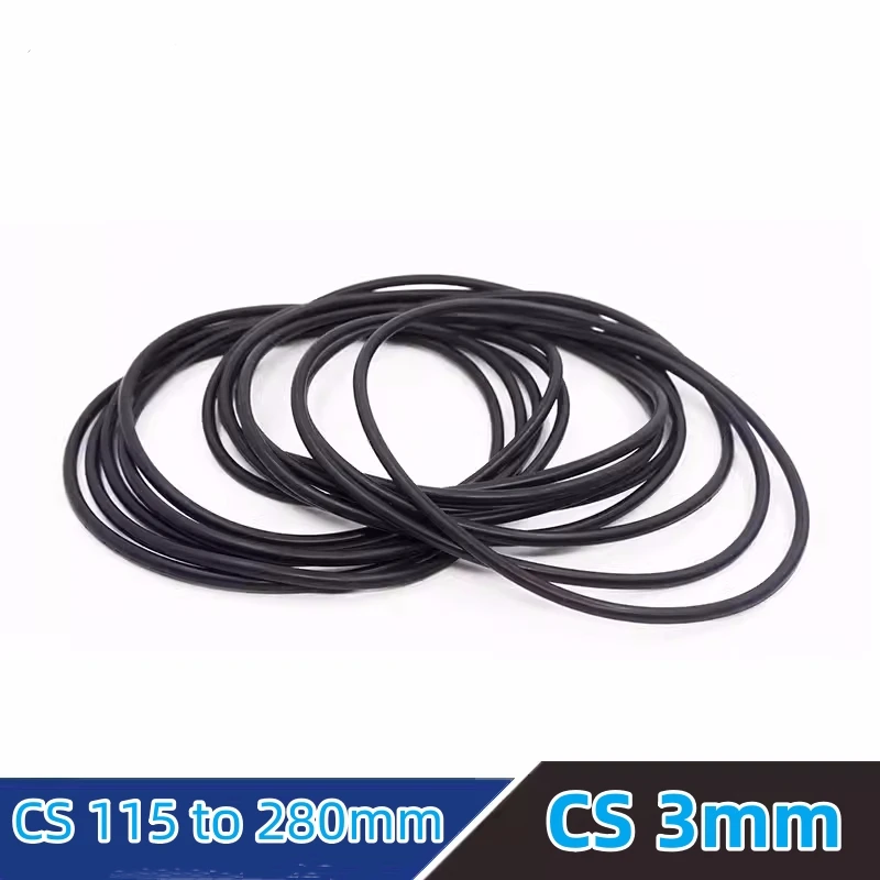 

Custom NBR O-rings CS3mm Gasket NBR70 NBR90 Cushion Temperature Heat Oil Resistant Wear-resisting Waterproof Dustproof Black