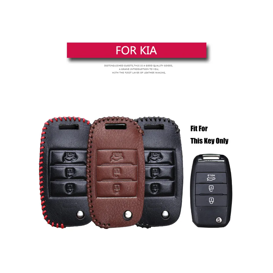 Best Sale Leather Flip Car Key Case Cover For Kia Ceed Sportage Rio 3 4 Borrego Soul Venga Key Holder Key Parts Skin Shell