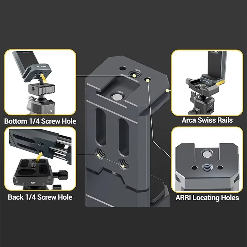 جديد-LEAPLIGHT حامل هاتف ترايبود جبل مع الحذاء البارد و Arca السويسرية الإفراج السريع لوحة المشبك العالمي المشبك آيفون 16