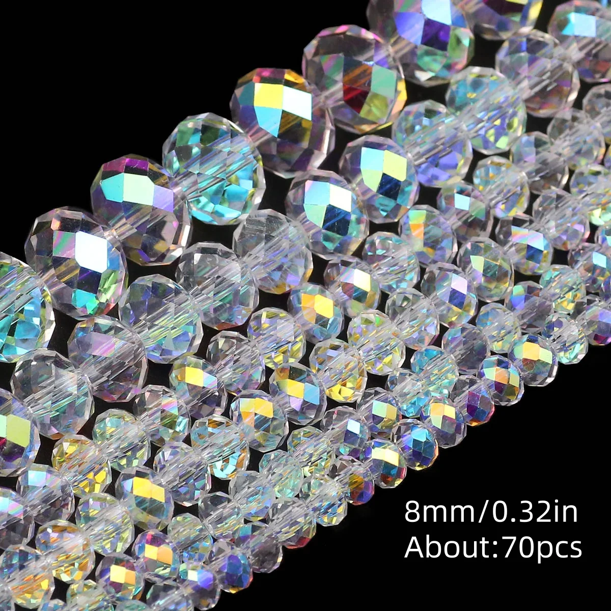 Oostenrijkse Kristal Wit AB Glaskralen 3/4/6/8Mm Transparant Met Gat Losse Kralen voor Diy Sieraden Maken Armband Craft Supplies